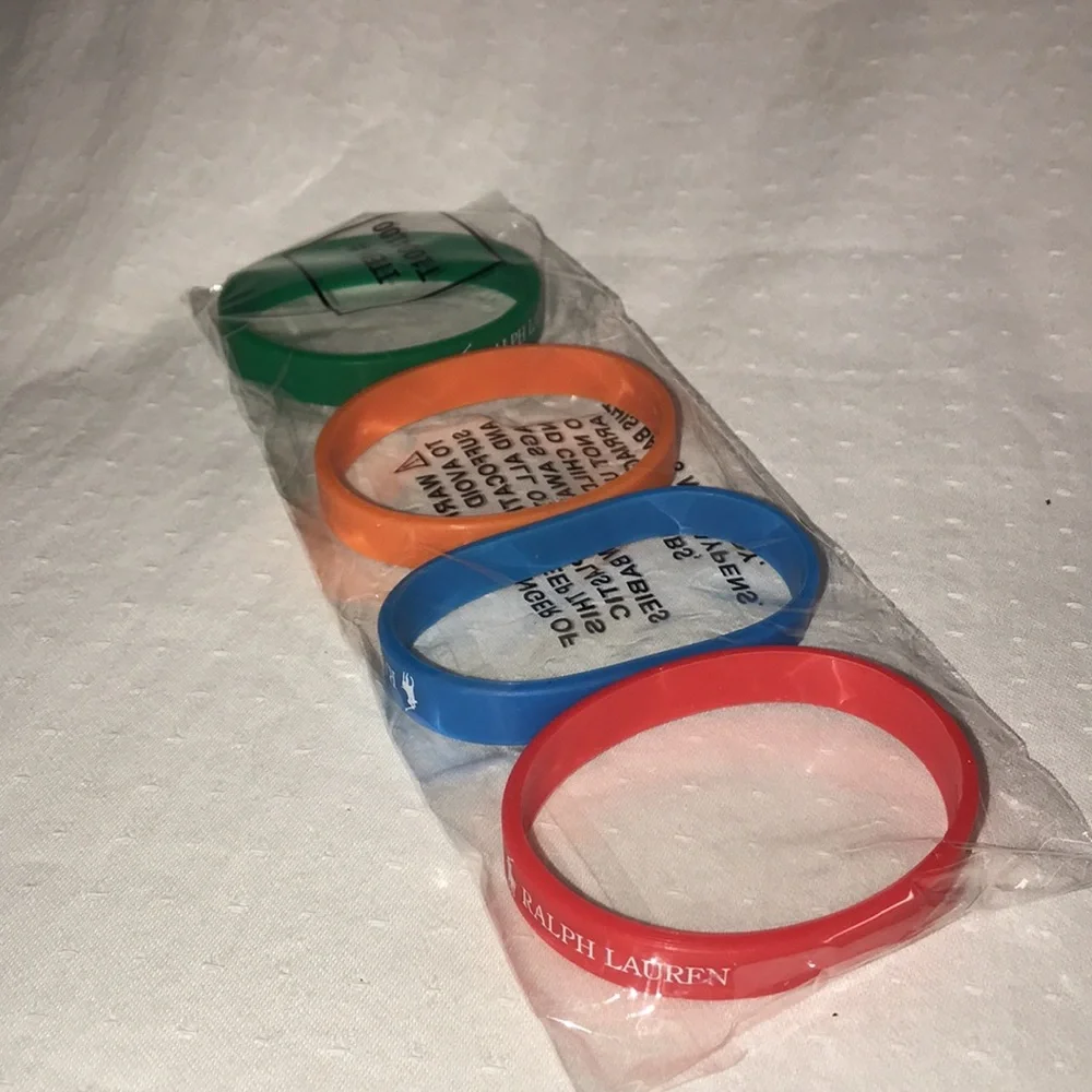 COPY - Ralph Lauren 4 Pack Rubber Wristband/Bracelets. New in sealed package. - Picture 3 of 3